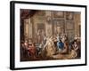 Dancing scene in palace, c.1730-Johann Georg Platzer-Framed Giclee Print