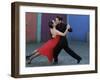 Dancing the Tango Amid Colorful Walls of La Bocoa Barrio, Buenos Aires, Argentina-Lin Alder-Framed Photographic Print