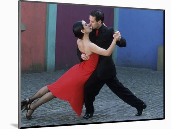 Dancing the Tango Amid Colorful Walls of La Bocoa Barrio, Buenos Aires, Argentina-Lin Alder-Mounted Photographic Print