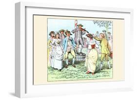 Dancing to the Strings of a Violinist-Randolph Caldecott-Framed Art Print