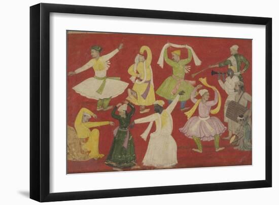 Dancing Villagers-null-Framed Art Print