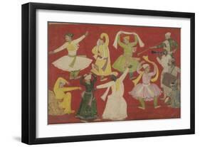 Dancing Villagers-null-Framed Art Print