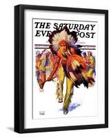 "Dancing Warrior," Saturday Evening Post Cover, April 4, 1936-William Henry Dethlef Koerner-Framed Giclee Print