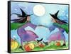 Dancing Witches Halloween Moon-sylvia pimental-Framed Stretched Canvas