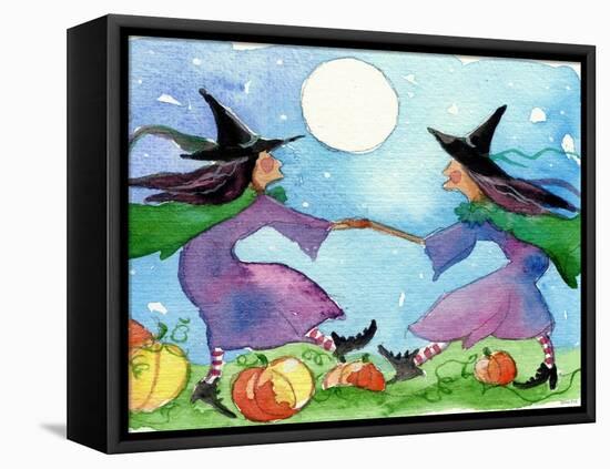 Dancing Witches Halloween Moon-sylvia pimental-Framed Stretched Canvas