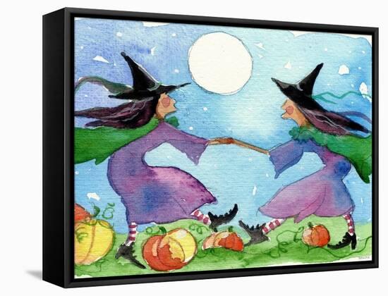 Dancing Witches Halloween Moon-sylvia pimental-Framed Stretched Canvas
