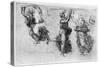 Dancing Women, Late 15th or Early 16th Century-Leonardo da Vinci-Stretched Canvas