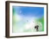 Dandelion Seeds Blowing From Dandelion Seed Head-null-Framed Photographic Print