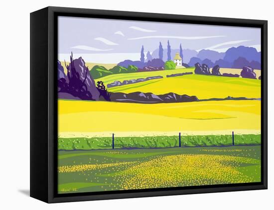 Dandelions and Rape, Finchingfield, 2003-Derek Crow-Framed Stretched Canvas