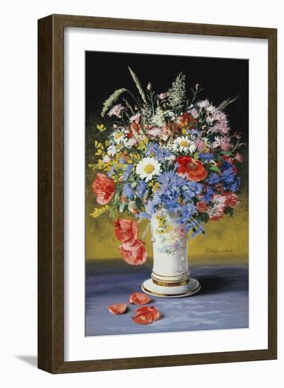 Dandelions, Poppies and Other Wild Flowers in a Beaker Vase, 19th Century-Petra Koch-Framed Giclee Print