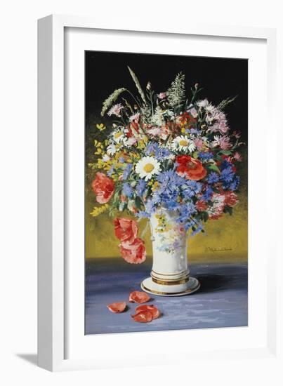 Dandelions, Poppies and Other Wild Flowers in a Beaker Vase, 19th Century-Petra Koch-Framed Giclee Print