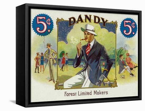 Dandy Brand Cigar Box Label-Lantern Press-Framed Stretched Canvas