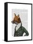 Dandy Fox Portrait-Fab Funky-Framed Stretched Canvas