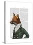 Dandy Fox Portrait-Fab Funky-Stretched Canvas