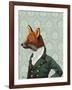 Dandy Fox Portrait-Fab Funky-Framed Art Print