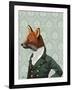 Dandy Fox Portrait-Fab Funky-Framed Art Print