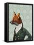 Dandy Fox Portrait-Fab Funky-Framed Stretched Canvas