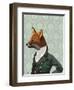 Dandy Fox Portrait-Fab Funky-Framed Art Print