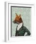 Dandy Fox Portrait-Fab Funky-Framed Art Print