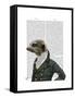 Dandy Meerkat Portrait-Fab Funky-Framed Stretched Canvas