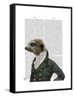 Dandy Meerkat Portrait-Fab Funky-Framed Stretched Canvas