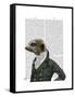 Dandy Meerkat Portrait-Fab Funky-Framed Stretched Canvas