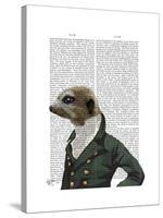 Dandy Meerkat Portrait-Fab Funky-Stretched Canvas