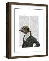 Dandy Meerkat Portrait-Fab Funky-Framed Art Print