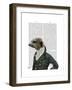 Dandy Meerkat Portrait-Fab Funky-Framed Art Print