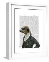 Dandy Meerkat Portrait-Fab Funky-Framed Art Print