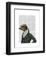 Dandy Meerkat Portrait-Fab Funky-Framed Art Print