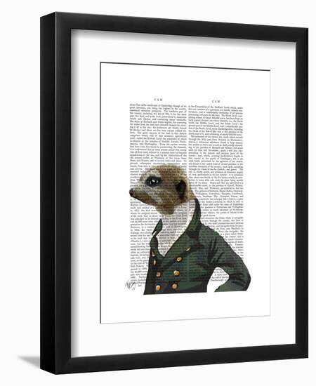 Dandy Meerkat Portrait-Fab Funky-Framed Art Print