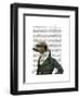 Dandy Meerkat Portrait-Fab Funky-Framed Art Print