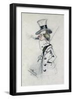 Dandy with a Cigar, 1857 (Pencil on Paper)-Claude Monet-Framed Giclee Print