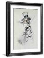 Dandy with a Cigar, 1857 (Pencil on Paper)-Claude Monet-Framed Giclee Print