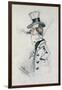 Dandy with a Cigar, 1857 (Pencil on Paper)-Claude Monet-Framed Giclee Print