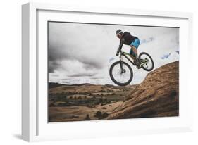 Dane Cronin Mountain Biking The Slickrock Trail In The Sand Flats Recreation Area, Moab, Utah-Louis Arevalo-Framed Photographic Print