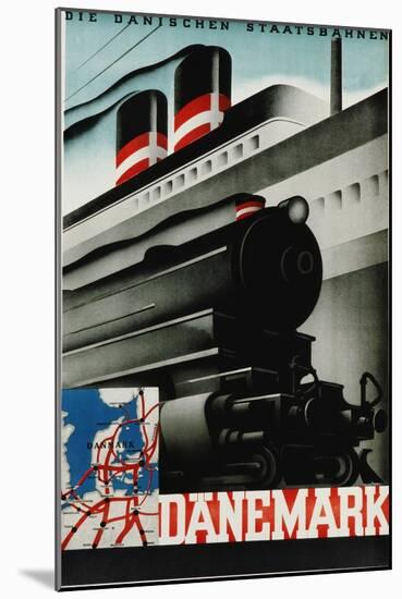 Danemark Travel Poster-null-Mounted Giclee Print