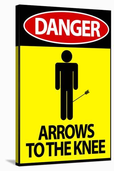 Danger - Arrows To The Knee Video Game Poster-null-Stretched Canvas