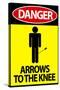 Danger - Arrows To The Knee Video Game Poster-null-Stretched Canvas