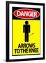 Danger - Arrows To The Knee Video Game-null-Framed Art Print