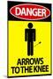 Danger - Arrows To The Knee Video Game-null-Mounted Art Print