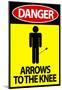 Danger Arrows To The Knee-null-Mounted Poster