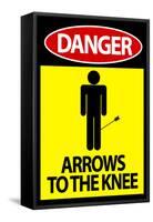 Danger Arrows To The Knee-null-Framed Stretched Canvas