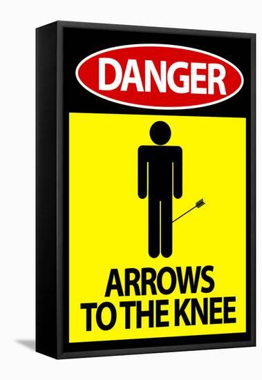 Danger Arrows To The Knee-null-Framed Stretched Canvas