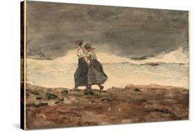 Danger. Dated: 1883/1887. Dimensions: sheet: 37.4 × 53.3 cm (14 3/4 × 21 in.). Medium: watercolo...-Winslow Homer-Stretched Canvas