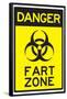 Danger Fart Zone Humor Sign Poster-null-Framed Poster