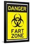 Danger Fart Zone Humor Sign Poster-null-Framed Poster