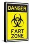 Danger Fart Zone Humor Sign Poster-null-Framed Stretched Canvas