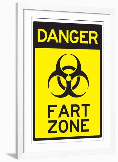 Danger Fart Zone Humor-null-Framed Art Print